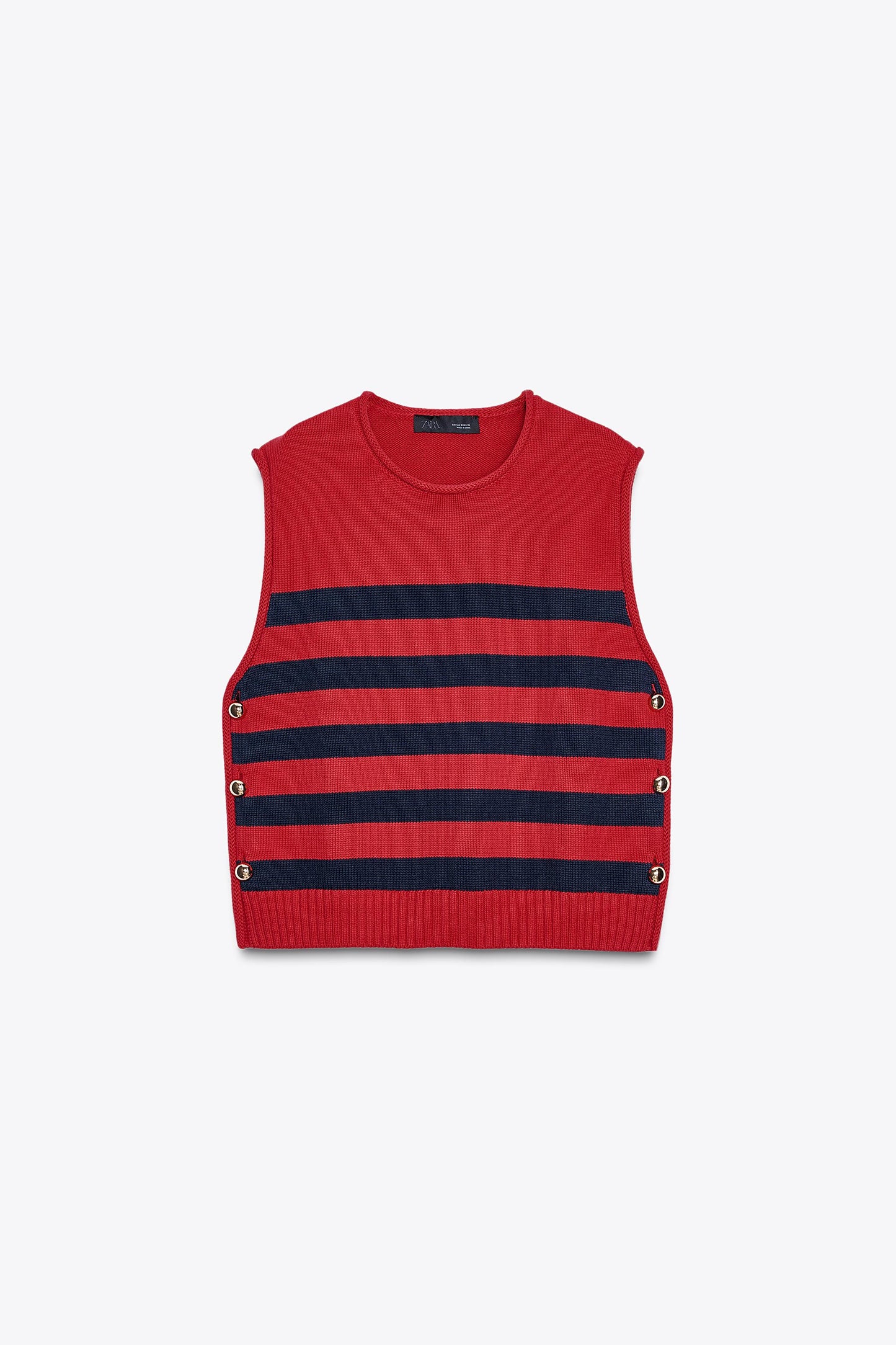 Top Gilet En Maille Boutons Latéraux