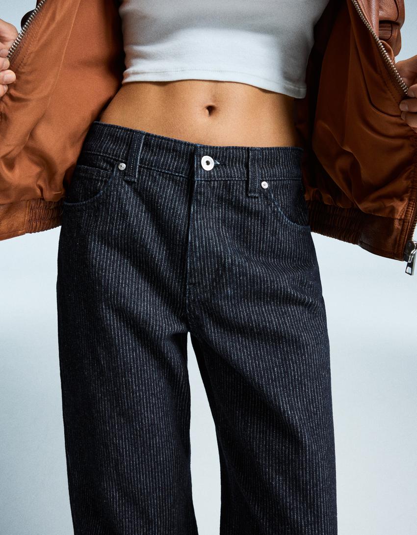 Jean Wide Leg Straight Fit Texturé