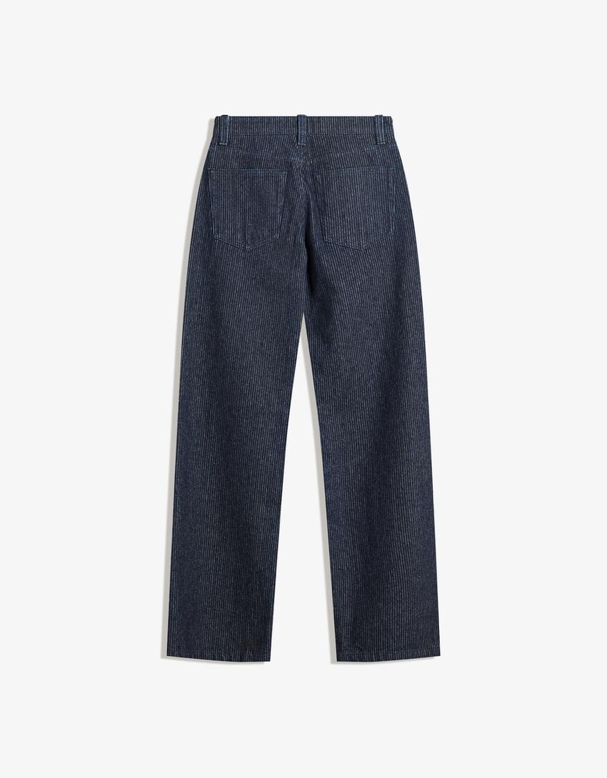 Jean Wide Leg Straight Fit Texturé
